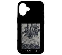 Occult Stay Lit Satan Devil Hell Unholy Antéchrist Witch Coque pour iPhone 16