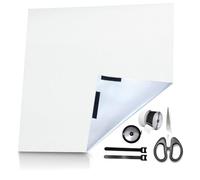 Occultant Fenêtre Argent Blanc,Tissu Occultant 3m x 1,45m avec Auto-agrippante et Film Occultant Rideau Scratch 100% Opaque et Protection Solaire,Store Fenetre de Toit Occultante