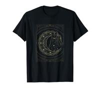 Occulte Gothique Sorcellerie Chat Animal Croissant De Lune T-Shirt