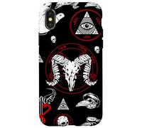 occulte halloween all seeing eye runes ésotériques caducée rouge Coque pour iPhone X/XS