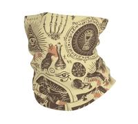 Occultisme Abstrait Satanisme Et Sorcellerie Vintage Cache-Col 26X30Cm Anti-UV Balaclava Séchage Rapide Écharpe Demi-Visage pour Sports Ski Cyclisme