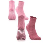Occulto chaussettes antidérapantes femmes 80% coton 2-4 Paires (modèle: Madeleine) 2 Paires | Rose,rouge 39-42