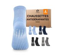 Occulto chaussettes antidérapantes femmes 80% coton 2-4 Paires (modèle: Madeleine)