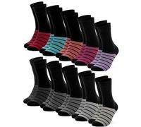 Occulto Chaussettes Colorées Femme Lot de 10 (modèle: Laura) mélange 35-38