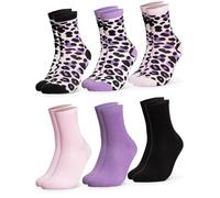 Occulto Chaussettes Coton Motif Leopard Femme Lot de 6 (modèle: Leonie)
