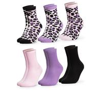 Occulto Chaussettes 'Leo-Print' violet / rose / noir, Taille 35-38