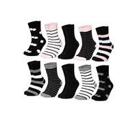 Occulto Chaussettes 'Lotte' gris chiné / rose / noir / blanc, Taille 39-42