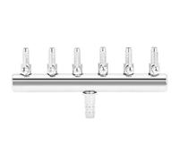 Occupiedpet Air Flow Valve, 6 Way Stainless Steel Aquarium Air Distributor