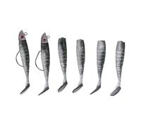 Occupiedpet Artificial Fishing Bait, 2 Sets Silicone Soft Lures, Internal Live Head and Barbed Hook, Suitable for Saltwater Freshwater Bass Crappie Walleye Fishing (Vert noirâtre)