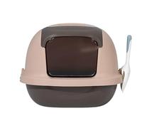 Occupiedpet Bac à litière pour Chat fermé avec Porte Pliante, Grand intérieur de 20,5 Pouces avec Filtre à air intégré, Nettoyage par accès supérieur, Comprend Une Grande Pelle (Café)