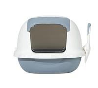 Occupiedpet Bac à litière pour Chat fermé avec Porte Pliante, Grand intérieur de 20,5 Pouces avec Filtre à air intégré, Nettoyage par accès supérieur, Comprend Une Grande Pelle (Grise)