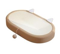 Occupiedpet Cat Scratcher Bed, 61 x 40 x 9 cm Ovale Cat Scratch Pad with Random Hairball for All Season Resting and Scratching (avec oreille simple couleur)