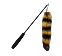 Occupiedpet Cat Teaser Wand Retractable Plush Funny Cat Stick with Replaceable Head Interactive Boredom Relief Toy
