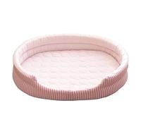 Occupiedpet Cooling Pet Bed Nest, Ice Silk Material Sponge Support, 18.9in Length Pink Color for Indoor Cat and Puppy Summer Resting (Rose)