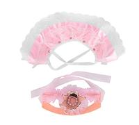 Occupiedpet Costume d'anniversaire pour animal de compagnie, bandana en dentelle et chapeau couronne pour petits animaux de compagnie, tenue de fête pour chien cochon avec tour de cou de 61 cm (rose)