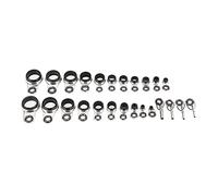 Occupiedpet Fishing Rod Guides Line Rings, 25 in 1 Rock Casting Tackle Set, Stainless Steel and Ceramic Material, Lightweight Portable Design, Universal for Fishing Enthusiasts