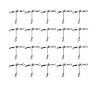 Occupiedpet Fishing Swivel Connector，T Shape Luminous Bead Linked Fitting，20 Pieces Copper Steel Split Line Accessory for Boat Fishing Outdoor Angling (6 * 7)