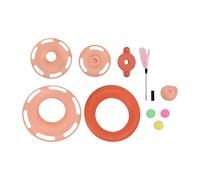 Occupiedpet Jouet à 4 couches pour plateau tournant pour chat, rouleau interactif avec baguette à plumes, centre d'activités pour chat en polypropylène (rose)