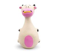 Occupiedpet Jouet couineur pour Chien, Motif Vache en Latex avec Son interactif, Jouet à mâcher pour Le Nettoyage des Dents et Le Temps de Jeu, Jouet interactif en Plumes pour (White Cow)