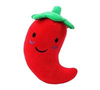 Occupiedpet Jouet en peluche pour chien, chat, animal de compagnie - Poivron rouge - Jouet de dentition pour soulager l'ennui