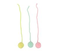 Occupiedpet Lot de 3 balles en Peluche pour Chat avec Cloches, Jouets à mâcher en Fil de Laine de 5,1 cm, balles de Jeu interactives pour Chats et Chatons d'intérieur (Reine Farbe)