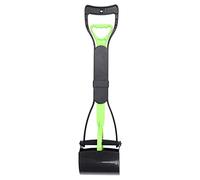 Occupiedpet Pet Pooper Scooper, Non stick Plastic Waste Picker, Foldable Extended Handle Cleaning Tool, Spring Assisted Jaw Scoop, Portable Sanitary Gear for Chats and Dogs (Green Black)