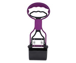 Occupiedpet Pet Pooper Scooper, Plastic Spring Driven Cleaner, Portable Waste Picker, Compact Cleaning Tool, Purple Accessory for Outdoor Walking Cats and Dogs