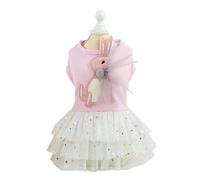 Occupiedpet Robe pour Chien en Coton à la Mode avec Un Design Facile à Porter, Joli vêtement Rose pour activités de Plein air et Cadeaux (L)