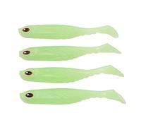 Occupiedpet Soft Fishing Bait, T Tail Double Colored Simulated Lure, 4 Pieces 3.0 in PVC Angling Accessory for Freshwater Saltwater Outdoor Fishing (Couleur Lumineuse)