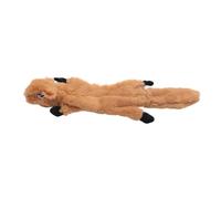 Occupiedpet Squeaky Dog Toy, 18.5 inch Fluffy Plush Chew Toy with Dual Sound, Flat No Stuffing Animal Design for Puppies and Small Dogs (Marron Clair)