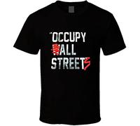 Occupy All Streets Wall Street Jay Z Parody T-Shirt Printed Tee Graphic Top for Men Shirt Black L