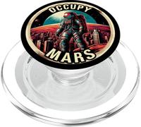 Occupy Mars - Astronaute rétro futuriste sur la colonie de Mars PopSockets PopGrip pour MagSafe
