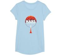 Occupy Mars : la Prochaine frontière de l'exploration Spatiale T-Shirt, Fille, Bleu Céleste, M
