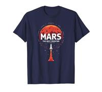 Occupy Mars : la Prochaine frontière de l'exploration Spatiale T-Shirt, Homme, Bleu Marine, L
