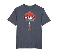 Occupy Mars : la Prochaine frontière de l'exploration Spatiale T-Shirt, Homme Grandes Tailles, Bleu Chiné, 4X Tall