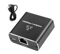 Occzin Répartiteur réseau Gigabit Ethernet RJ45 1 vers 2 1000/100 Mbps avec port d'alimentation USB pour ordinateur, concentrateur, commutateur, routeur, ADSL, décodeur, TV numérique, etc