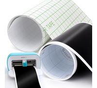 Occzin Vinyle intelligent pour Cricut Joy - 14 x 500 cm - Noir - Vinyle intelligent permanent - Avec rouleaux de film de transfert - Kit de traceur de film vinyle - Taille longue pour motifs de