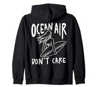 Ocean Air Don't Care Surfer Girl Beach Life Surf Women Sweat à Capuche