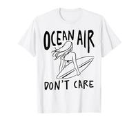 Ocean Air Don't Care Surfer Girl Beach Ocean Waves Surf T-Shirt