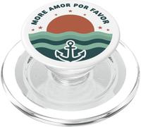 Ocean Anchor More Amor Nautical Sunset Beach Waves PopSockets PopGrip pour MagSafe