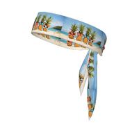 Ocean Beach Ananas Impression 1 pièce Bandeau Cheveux Bandeau Unisexe Dry Head Tie Sport Band Pour Basketball Course Tennis