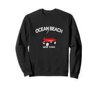 Ocean Beach Fire Island New York Chariot Rouge Vacances Famille Sweatshirt
