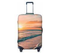 Ocean Beach Housse de protection élastique pour valise de voyage Motif imprimé anti-rayures, Noir , S