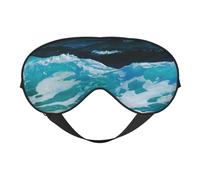 Ocean Beach Masque de sommeil double face en soie, masque pour les yeux bloquant la lumière réglable pour voyage, homme et femme, bandeau doux et confortable, 20 x 10 cm