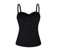 Ocean Blues Top Tankini Femmes Contrôle Ventre Frisé, Top Seulement, Noir , L