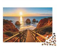 Ocean Boardwalk Jigsaw Puzzle for Garçons et Filles 1000 Pièces Recyclable Coastal Scenery Jigsaw Jigsaw Puzzle Amusant and Stimulant Family Game Excellent Cadeau Idea for Child‘s Birthday 38x26c...