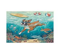 Ocean Boxer - Puzzle de plongée pour adultes de 1 000 pièces - Puzzles d'été en bois côtier - Décoration sous-marine pour divertissement à domicile