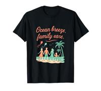 Ocean Breeze Family Ease Beach Art Corail Rose Menthe T-Shirt