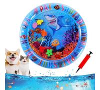 Ocean Breeze Splashland for Cats, 25/40Inchs Cat Waterbed Toy with Fish, Cat Play Pool with Fish, Interactive Pet Toy for Indoor Outdoor Cats in Summer (25Inchs-F)