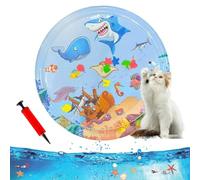 Ocean Breeze Splashland for Cats, 25/40Inchs Cat Waterbed Toy with Fish, Cat Play Pool with Fish, Interactive Pet Toy for Indoor Outdoor Cats in Summer (40Inchs-J)